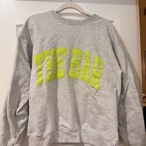 The Bar Gray and Neon Crewneck Sweater